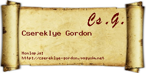 Csereklye Gordon névjegykártya